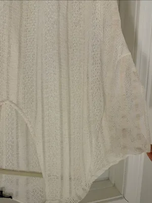 Sanctuary Cream Open-Knit V-Neck Swim Coverup thumbnail 2