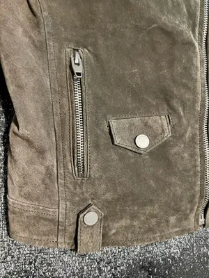 Womens S Blanknyc Genuine Suede Sleeveless Moto Vest-Taupe thumbnail 6