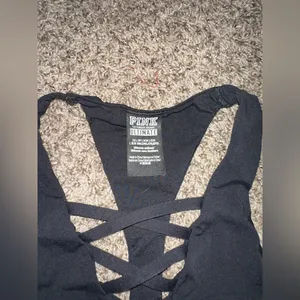PINK black sports bra thumbnail 3