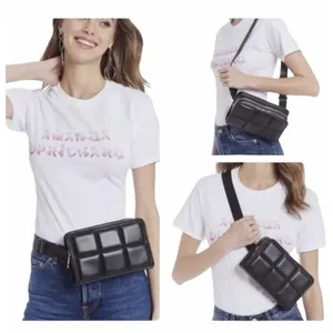 Amanda Uprichard Black Quilted Belt Bag Crossbody Fanny Pack NWT thumbnail 2