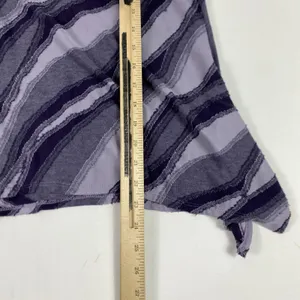 Simply Vera Vera Wang Shirt Womens Medium Purple Asymmetrical Hem Abstract‎ Top thumbnail 5