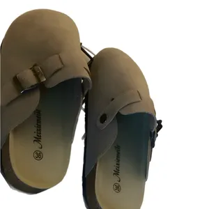 NIB Women's Tan Suede Clogs with a classic stylish look & vintage buckle design thumbnail 5