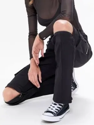 I.AM.GIA Ursa Cargo Pants Large Black Zip Off Convertible Shorts Silver Hardware thumbnail 12
