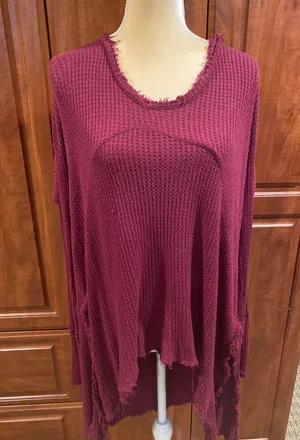 Free People Maroon Top thumbnail 1