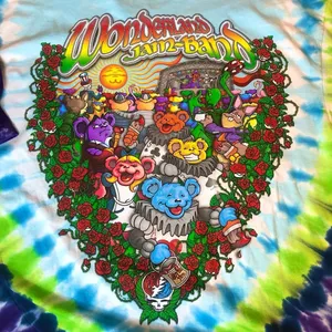 Unisex GRATEFUL DEAD Alice In Wonderland Tie Dye Short Sleeve T-Shirt Sz 2XL NWT thumbnail 8