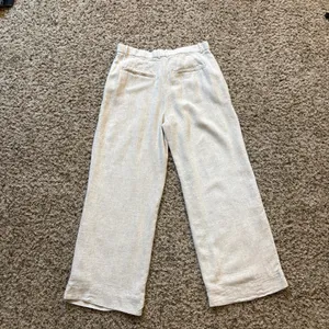 Abercrombie & Fitch High Rise Tailored Palazzo Pants in Beige Size 27/4 Short thumbnail 3