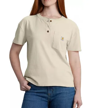 Carhartt Women's Loose Fit Heavyweight Henley Short Sleeve Tee thumbnail 1