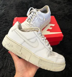 Nike Af1 Air Force One Shadow White Lace Up Platform Shoes Sneakers thumbnail 2