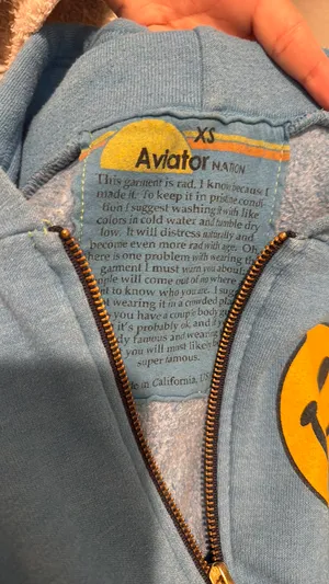 Blue smiley face aviator nation zip Sz XS thumbnail 7