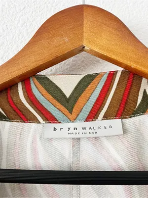 Bryn Walker Mod Geo Print Oversized Dolman Sleeve Bohemian Art Tunic Top thumbnail 3