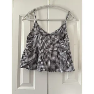 Abercrombie & Fitch XS Gingham Peplum Tank Top thumbnail 6