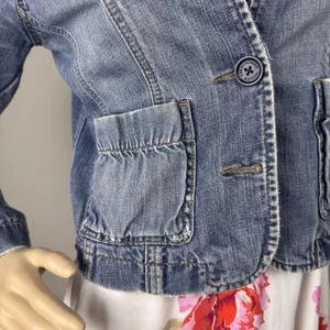 Abercrombie & Fitch Size Small‎ Blue Denim Jacket 3/4 Sleeves Button Up thumbnail 4