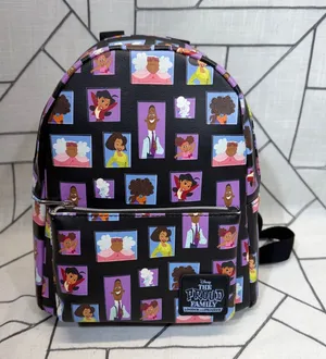Loungefly The Proud Family Mini Backpack OS Black‎ Character Portrait Print Bag thumbnail 1