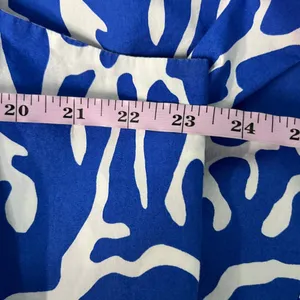 H&M Babydoll Midi Dress Womens XL Smocked Beachy Coastal Nautical Travel Island thumbnail 11