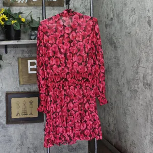 Tommy Hilfiger Womens Floral-Print Chiffon Fit & Flare Dress Red Black Floral 14 thumbnail 2