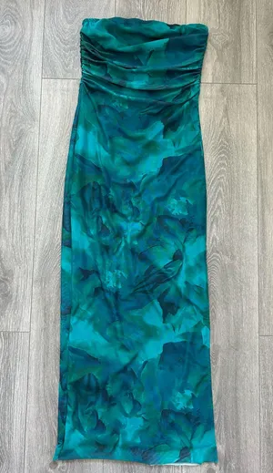 Mesh Strapless Maxi Dress Slit Side Bodycon Long Dress Size Small thumbnail 6