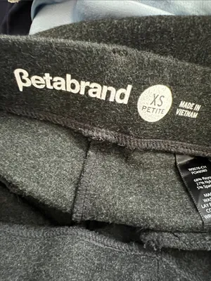 Betabrand Classic Dress Pant Yoga Pant | Straight Charcoal Grey Pants XS petite thumbnail 4