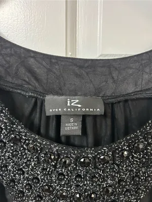 Iz Byer Black Beaded Scoop-Neck Camisole thumbnail 3