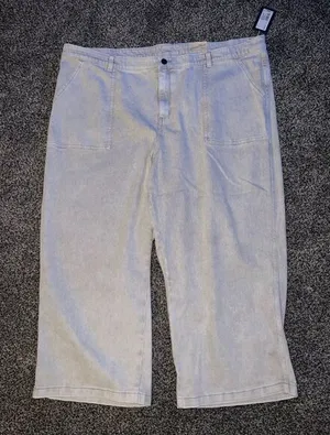 NWT‎ Universal Threads Cream Highest Rise Wide Leg Jean capris size 26W thumbnail 1