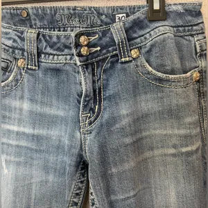 Miss Me Women Size‎ 30 Boot Cut distressed Blue Denim Jeans Western thumbnail 4