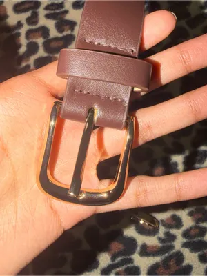 2000s brown leather belt with gold studs thumbnail 5