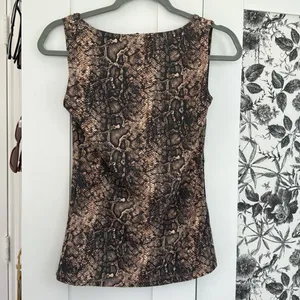 Snakeskin Print square neck Sleeveless Top Zara thumbnail 5