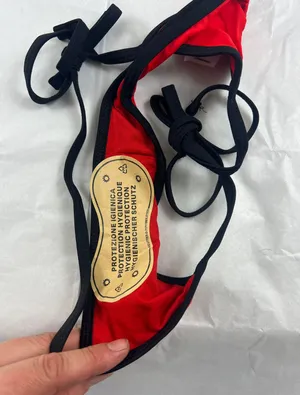 Mermaid LG Red Black Thong Bikini Set thumbnail 3