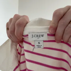J.Crew Striped Pink and White Women's Rugby Top thumbnail 5
