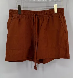 Garnet Hill brown linen relaxed‎ shorts size xs thumbnail 1