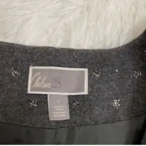 Chelsea28 Gray Crop Open Front Wool Blend Jacket (Size Large) thumbnail 5