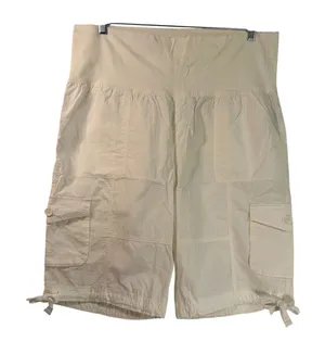 Calvin Klein Performance Womens XL Cream Quick Dry Cargo Shorts Wide Waistband thumbnail 1