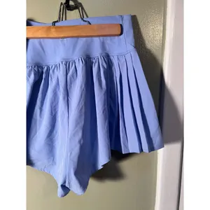 JoyLab Women's Size Medium Pleated Side Woven Shorts Periwinkle Blue Pockets thumbnail 9