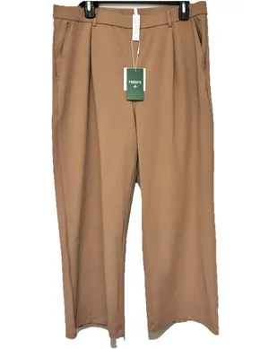 NEW Halara Flex Women's High Waisted Side Pocket Trousers Pants XL Beige thumbnail 1