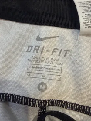 Nike Dri Fit Pronto Essential Crop Running Leggings Black White Medium - C68-006 thumbnail 4