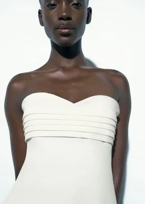 Zara midi bodycon dress sleeveless white wedding coctail party thumbnail 7