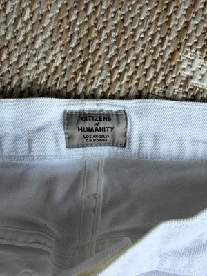 Citizens Of Humanity White Denim Cutoff Shorts thumbnail 2