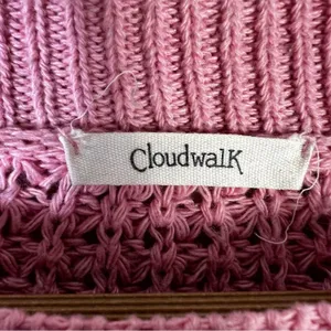 Cloudwalk Bell Sleeve Striped Knit Sweater Pink Red Yellow Boho Slouchy Size M thumbnail 6