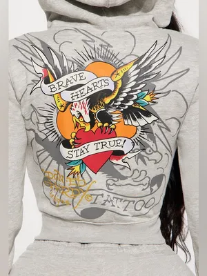 Ed Hardy Rose and Sword Full Zip Hoodie XS thumbnail 4