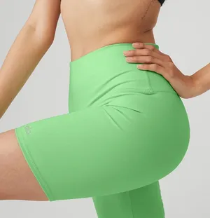 ALO Yoga Green Biker Shorts thumbnail 1