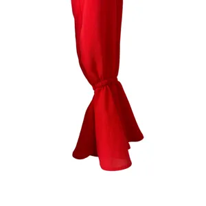 Banjul‎ Red Off Shoulder Long Sleeve Crop Top Bell Sleeve Ruffle Sm Resort Sexy thumbnail 6