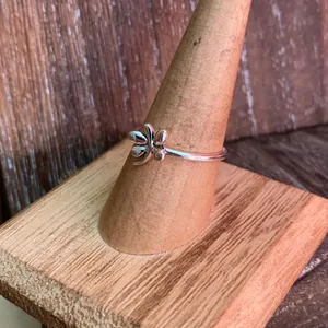 Butterfly Sterling Silver High Polished Minimalist Ring thumbnail 3