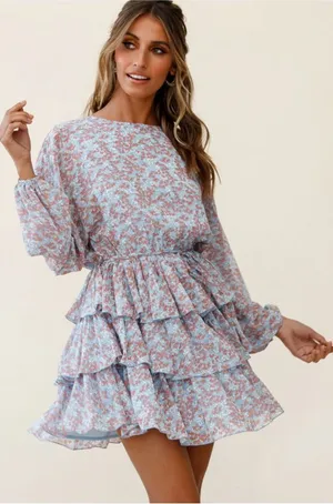 Selfie leslie odessa Floral print Ruffle Dress thumbnail 1