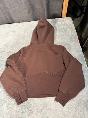 Lululemon scuba Brown oversized Half-Zip Hoodie sweatshirt XS/S thumbnail 8