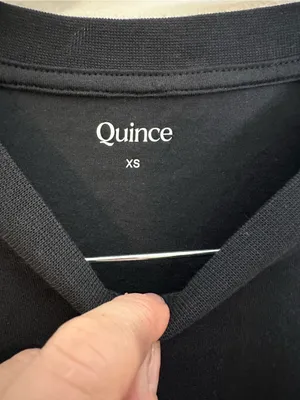 NWT Quince Cotton Modal Relaxed Long Sleeve tee black extra small thumbnail 3