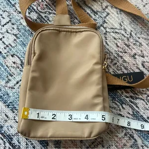 NWT SUGU Milan New York Los Angeles Sling Tan Crossbody Bag Unisex Chest Bag thumbnail 8