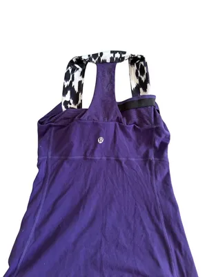 LULULEMON Purple Animal Print Tank Top Size 4 thumbnail 2