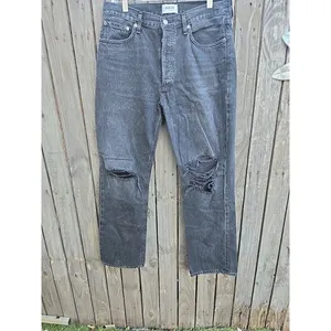 AGOLDE Lana Jean Women’s Size 30 Black Straight Leg Button Fly thumbnail 4