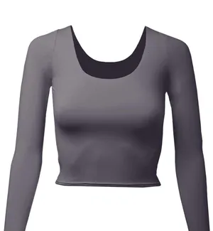 Almere Grey Long Sleeve Top Gray Size M thumbnail 2