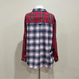 American Eagle Mixed Plaid Button Up Flannel Size Large thumbnail 5