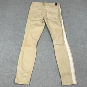 Vince Jeans Womens 27 Beige Light Wash Mid Rise Skinny Side Stripe Denim Stretch thumbnail 9